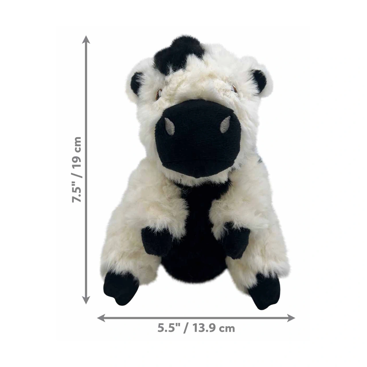KONG Comfort Tykes Cow S 19 x 14 x 10 cm - hundebamse med aftagelig lyd